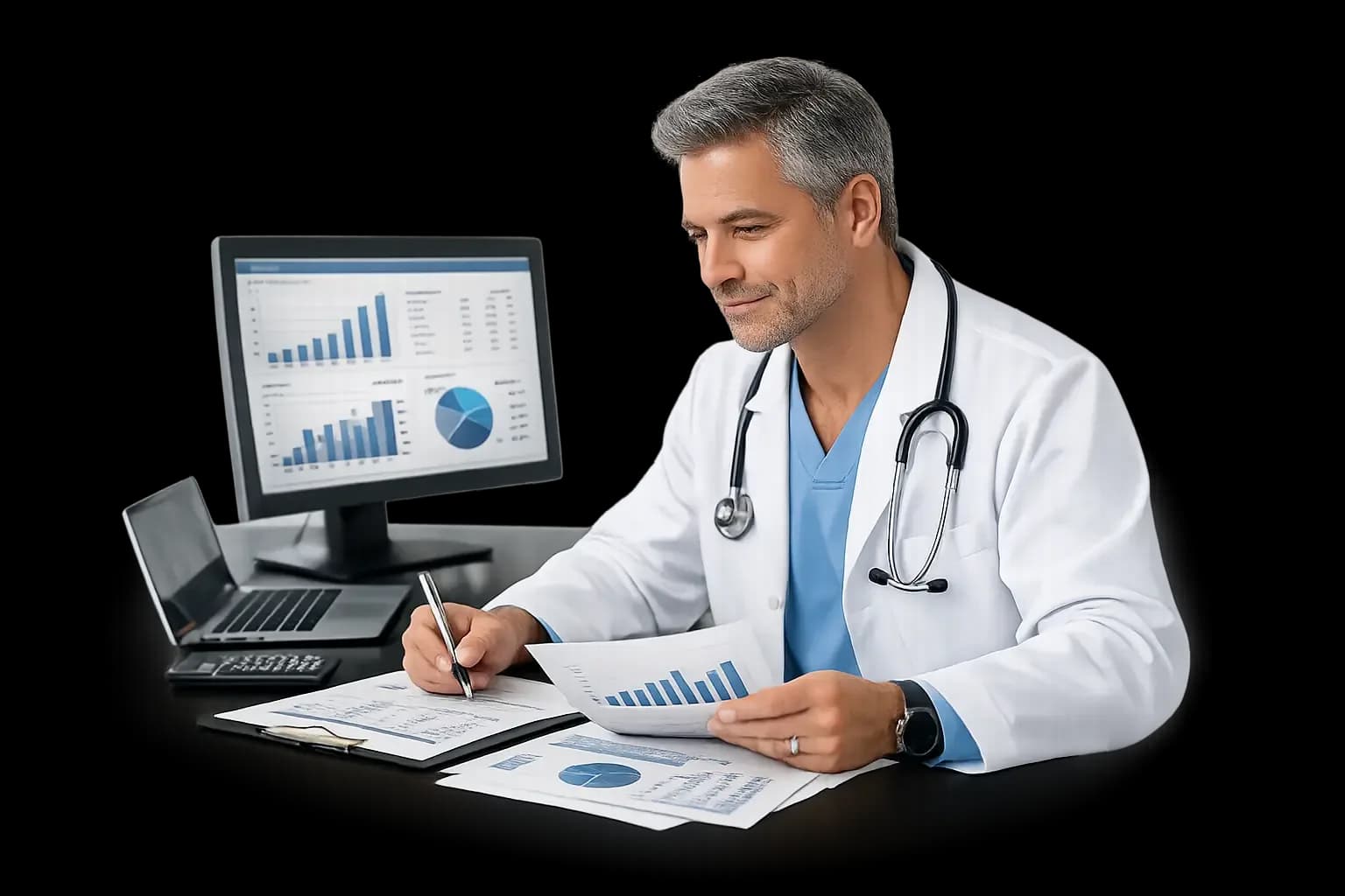 MediShields billing specialist reviewing a claims audit